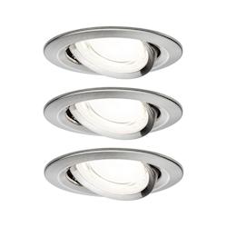 Paulmann Spot encastré LED Nova Coin Kit de 3   rond 84mm 50° 3x2,8W 3x505lm 230V  4000K Acier brossé 92456 - gris 92456_0