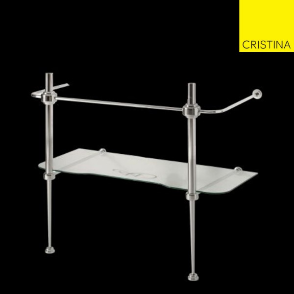 PIEDS LAITON CHROME AVEC TABLETTE 80 CM WALDORF - CRISTINA ONDYNA WD919751
