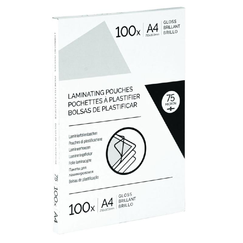 POCHETTES DE PLASTIFICATION - A4 2 X 125 MICRONS - FINITION MATE - PAQUET DE 100