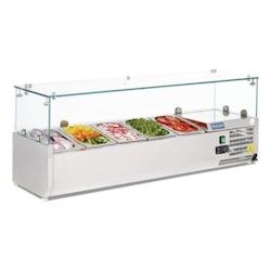 Polar Vitrine inox réfrigérée à ingrédients 5 x GN 1/4 (P)100 mm, 150 W, 220 V - MONO - 5050984131943_0