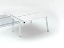 PÔLE DE 2 BUREAUX DROITS BLANC L 140 X P 126 CM, PIÉTEMENT MÉTAL BLANC - ARCH - ELÉMENT SUIVANT