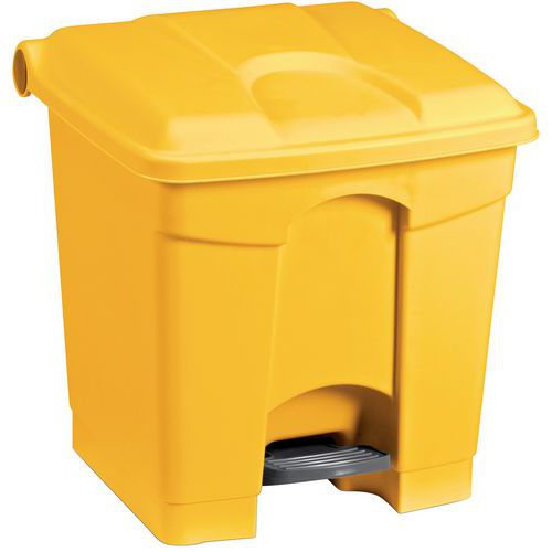 POUBELLE AGROALIMENTAIRE PLASTIQUE À PÉDALE 30 L COLORIS JAUNE - MANUTAN EXPERT