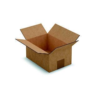 RAJA Caisse américaine carton simple cannelure - L.Int. 21,5 x l.15 x h.10,5 cm - Kraft brun - Lot de 25_0