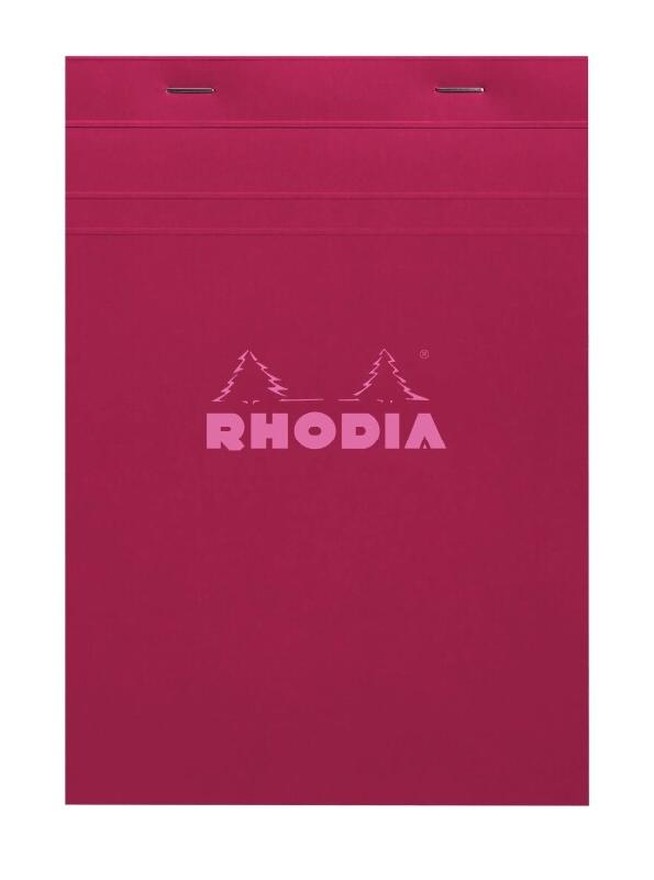RHODIA Lot de 10 Bloc N°16 prune format 148x210 / A5, 80 feuilles 80 g/m² agrafées, quadrillé 5x5 - 3037920163048_0