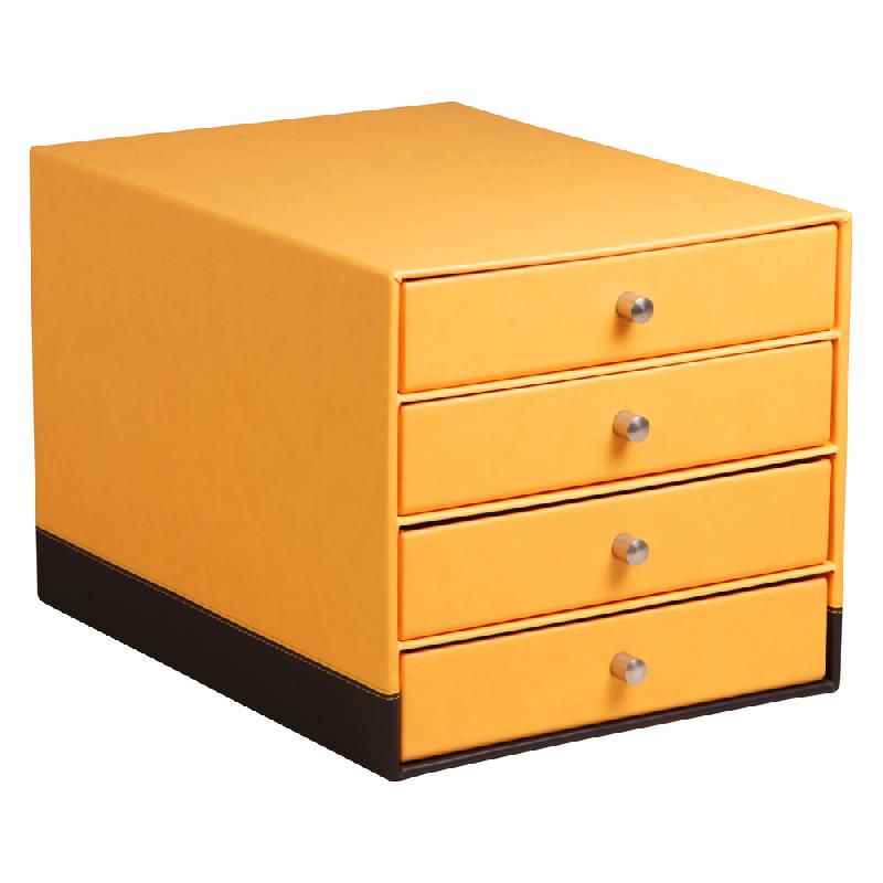 RHODIARAMA TRIEUR 4 TIROIRS SIMILI CUIR ITALIEN 24,8X32,7X22,8 CM - ORANGE