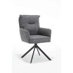 SalesFever Fauteuil | Fonction de rotation à 360 degrés | Revêtement en tissu structuré | Cadre en métal | L 60 x P 67 x H 93 cm | anthracite - m_0