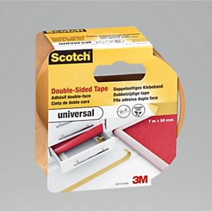 SCOTCH RUBAN ADHÉSIF DOUBLE FACE UNIVERSEL - 50 MM X 7 M - BLANC