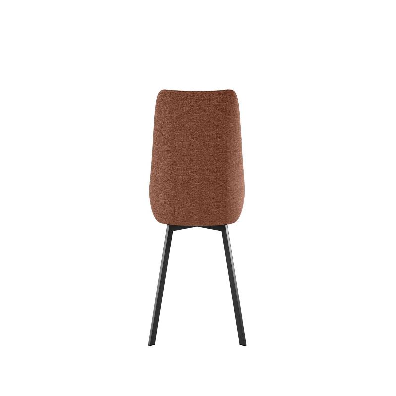 Stones Chaise Ariel en tissu marron facile à nettoyer avec structure en métal noir - Chaise de salle à manger contemporaine et élégante - orange_0