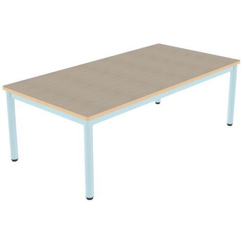 TABLE CARÉLIE 160X80 T2 STRAT POLY. ÉRABLE GOTL. BEIGE/LAGON - MOBIDECOR
