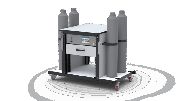 Table de laboratoire pour mélangeurs de gaz en rack  - espace pour bouteilles lourdes - MODULO SINGLE_0