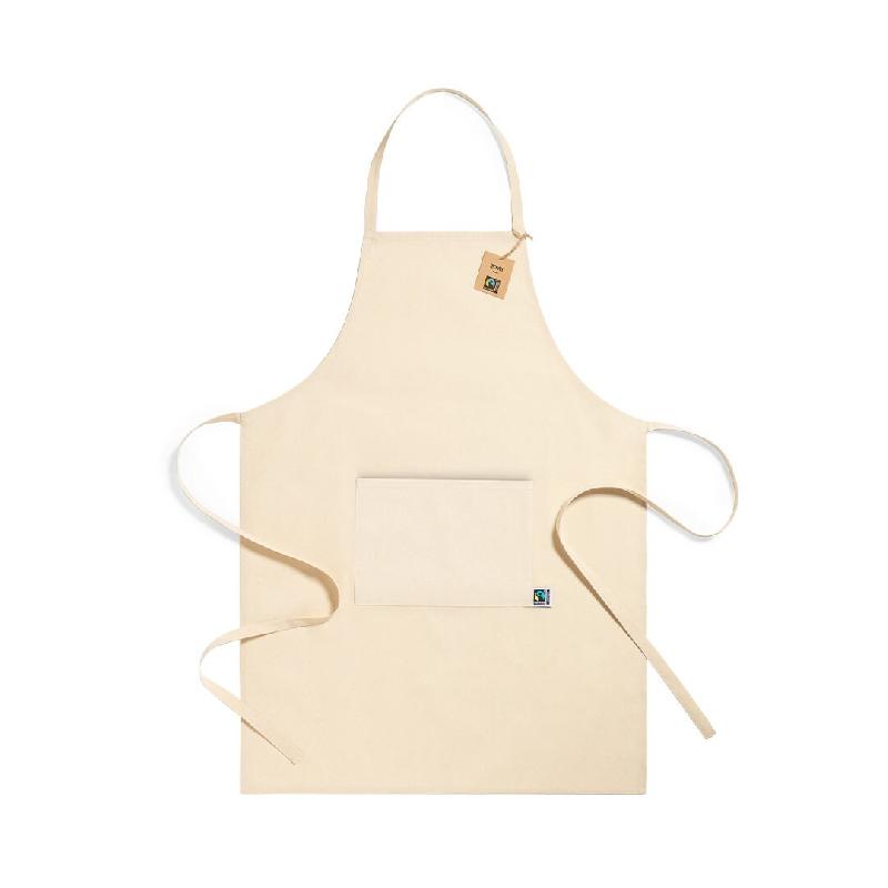 Tablier avec poche frontale et rubans de réglage, coupe sous le genou Naturel - 5600847153591_0