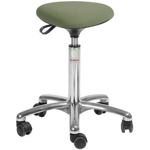 TABOURET TRIA - TISSU CURA - MEDIUM - VERT/JAUNE - GLOBAL PROFESSIONAL SEATING