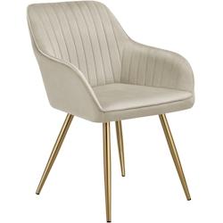 Tectake Chaise MARILYN en velours matelassé - crème/or, par pièce -405717 - beige 405717_0