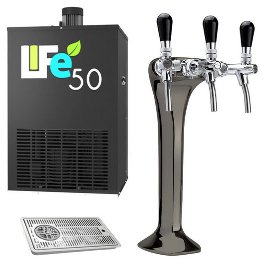 Tireuse à bière professionnelle 3 becs avec groupe de refroidissement - débit de 50l/h_0
