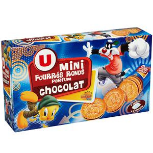 U LOONEY TUNES MINI BISCUITS FOURRÉS AU CHOCOLAT X 24 168 G_0