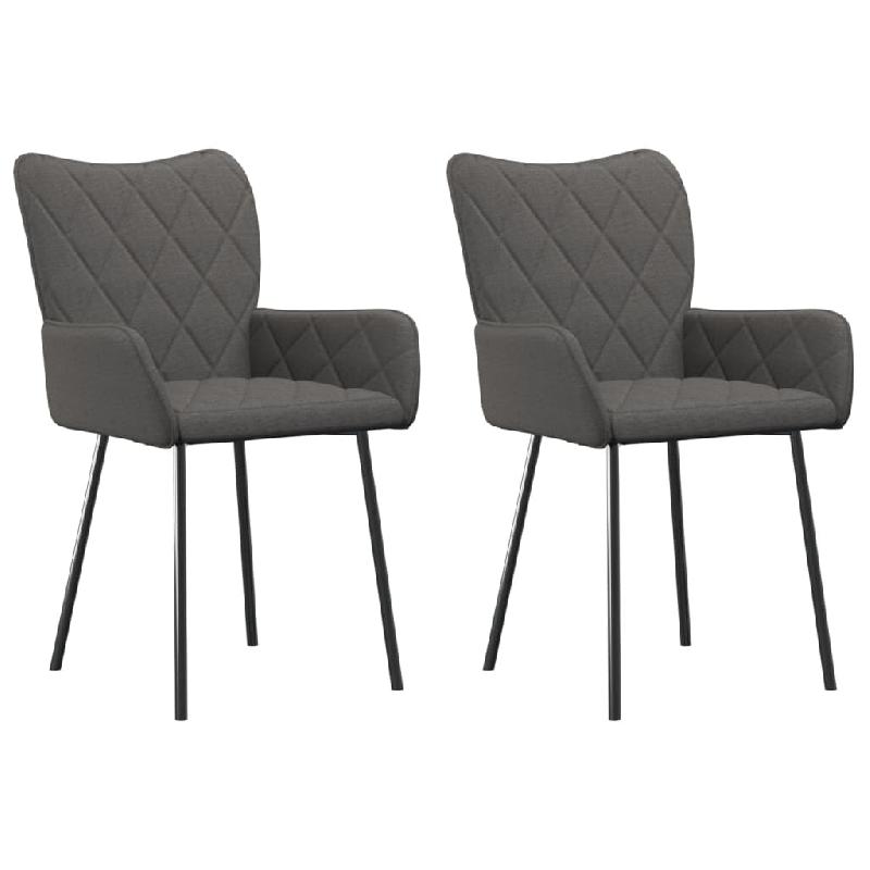 VidaXL Chaises à manger lot de 2 gris foncé tissu Modèle Floriane Design - 344832_0
