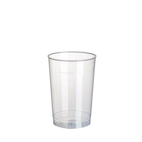 40 GOBELETS PAPSTAR, PP, 0,2 L, Ø 6,8 CM X HAUTEUR : 9,8 CM TRANSLUCIDE INCASSABLE