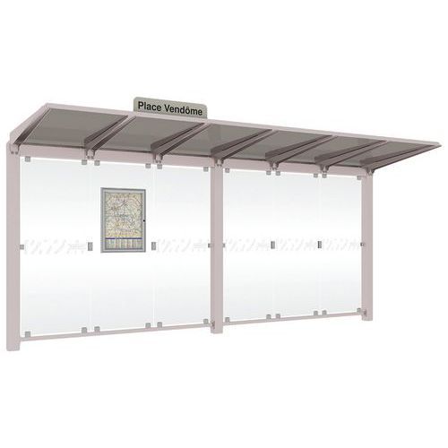 ABRI BUS VENISE 5 M SANS BARDAGES LATÉRAUX - GRIS 7044 - PROCITY