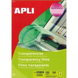 APLI FILM TRANSPARENTS POUR PHOTOCOPIEUR FEUILLE À FEUILLE B/100