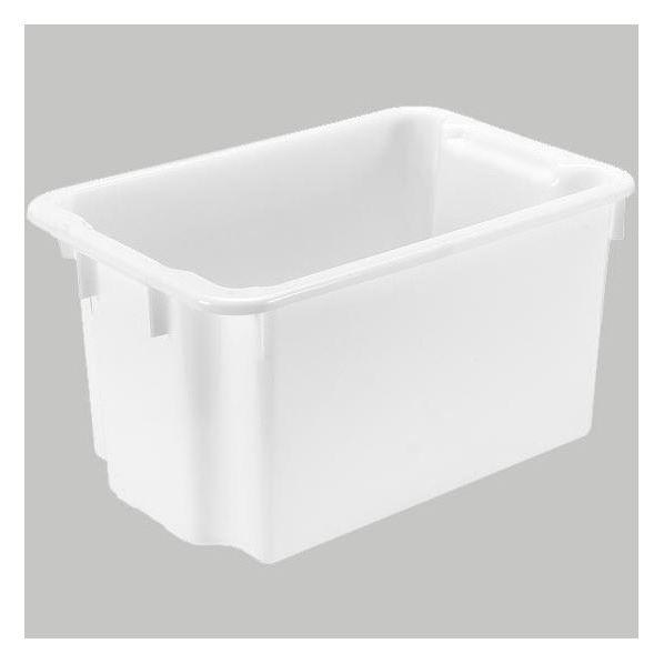 Bac alimentaire Norme Europe 600 x 400 - 30L - Blanc - Gain de place 75% à l'emboîtage - Marque Rolléco_0