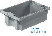 Bac gerbable emboitable BAC159BM6421000 - plastique professionnel - 32L - poignées fermées_0