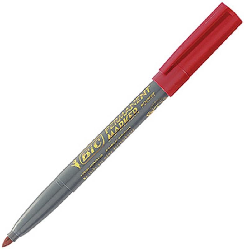 BIC MARQUEUR PERMANENT BIC 1445 - POINTE OGIVE FINE 1,1 MM - ROUGE (PRIX À L'UNITÉ)