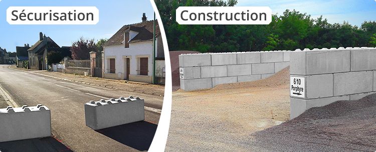 Bloc béton empilable Lego - SARL BMTP - dimensions 150 x 60 x 60 cm_0