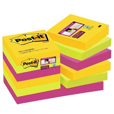 BLOC NOTE POST IT RIO 47.6 X 47.6 MM 90 FEUILLES(VENDU PAR 12)