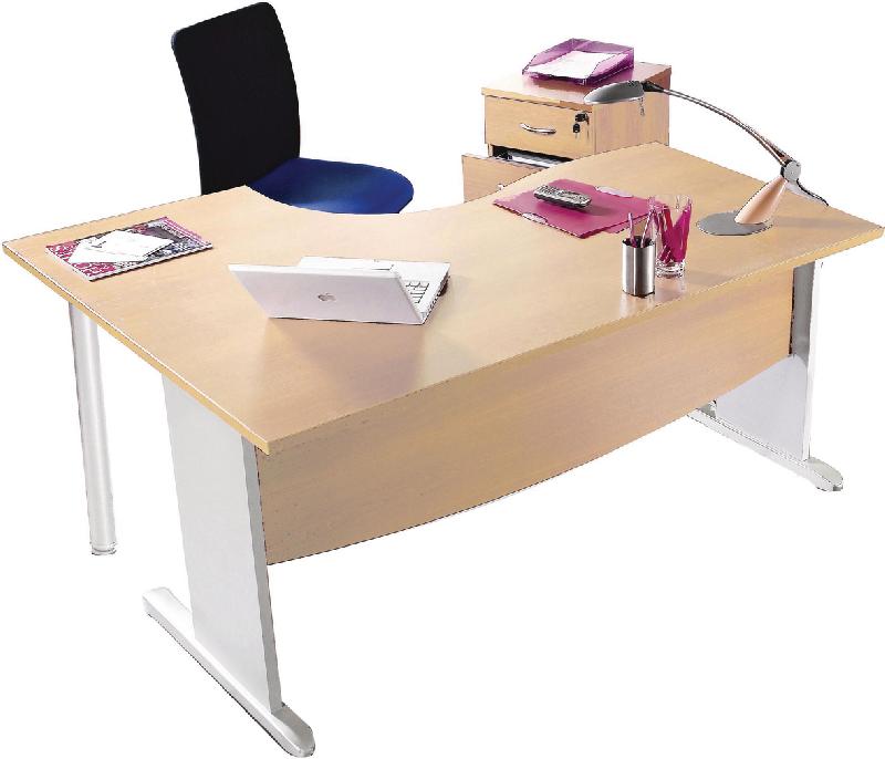 BUREAU ASYMÉTRIQUE MERCURE PIEDS L RETOUR À DROITE OU À GAUCHE