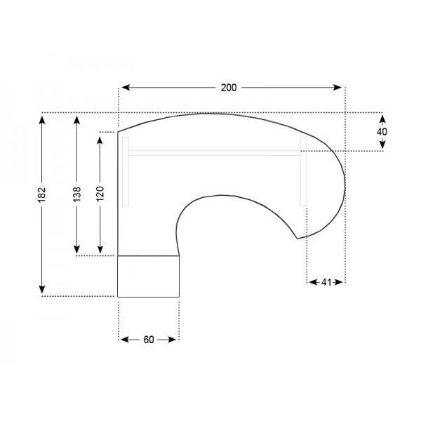 Bureau compact ergonomique avec caisson intégré Tono - Mobel Linea - 200, Acacia foncé, Droite, 3 tiroirs_0