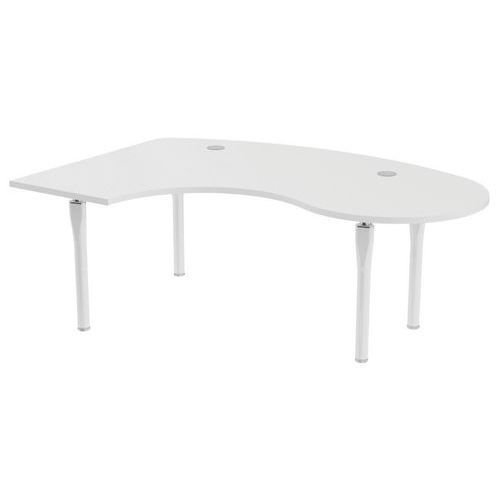 BUREAU NOGA COMPACT GAUCHE ACCUEIL 200 X 140 CM BLANC BLANC