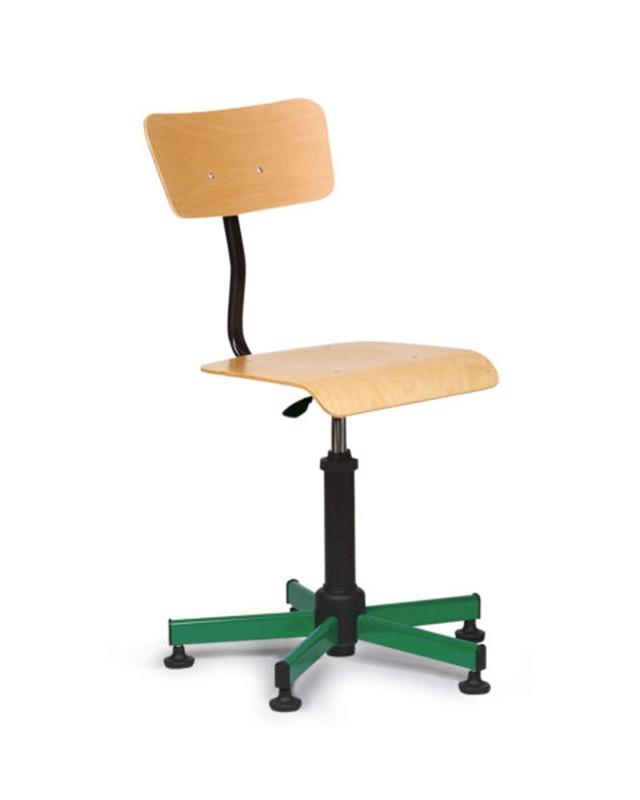 Chaise scolaire pivotante - dossier et hauteur réglable - hêtre et acier - Rosa_0