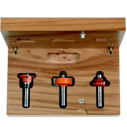 COFFRET CMT DE 3 FRAISES CARBURE QUEUE DE 8 MM POUR VOLETS ET PORTES EN VERRE