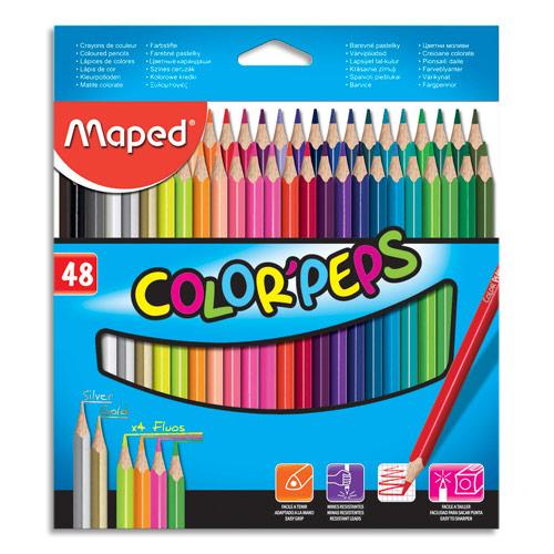 CRAYONS DE COULEUR MAPED COLOR'PEPS - POCHETTE DE 48