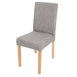 Décoshop26 - Chaise de salle à manger cuisine en tissu gris clair pieds en bois clair design moderne 04_0002354 - gris 3000272832696_0
