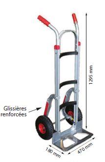 Diable aluminium 250 kg - ST250S avec traverses renforcées et roues gonflables_0