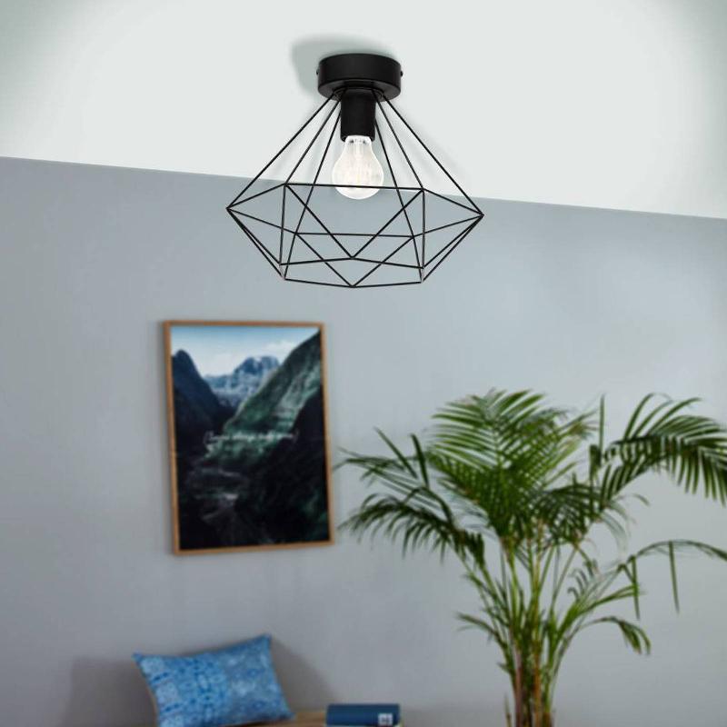 EGLO PLAFONNIER CAGE TARBES À 1 LAMPE Ø 32,5 CM NOIR