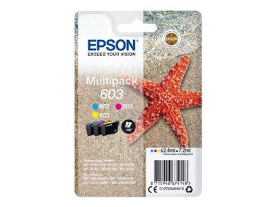 EPSON 603 MULTIPACK - PACK DE 3 - JAUNE, CYAN, MAGENTA - ORIGINAL - CARTOUCHE D'ENCRE