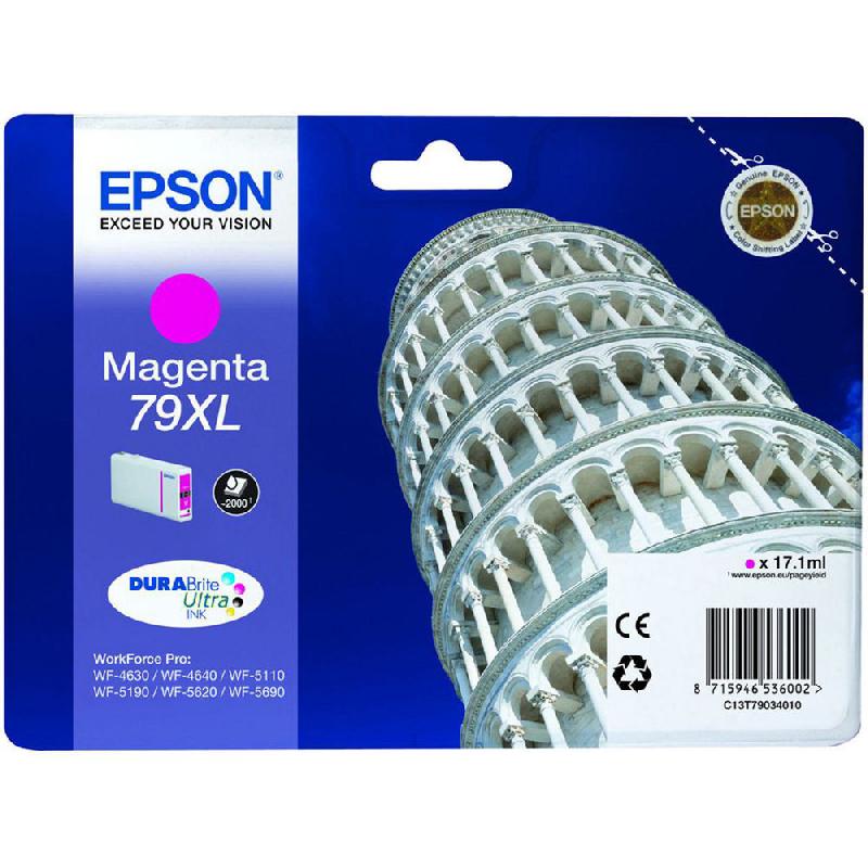 EPSON 79XL 'TOUR DE PISE' CARTOUCHE D'ENCRE ORIGINALE GRANDE CAPACITÉ (C13T79034010) - MAGENTA