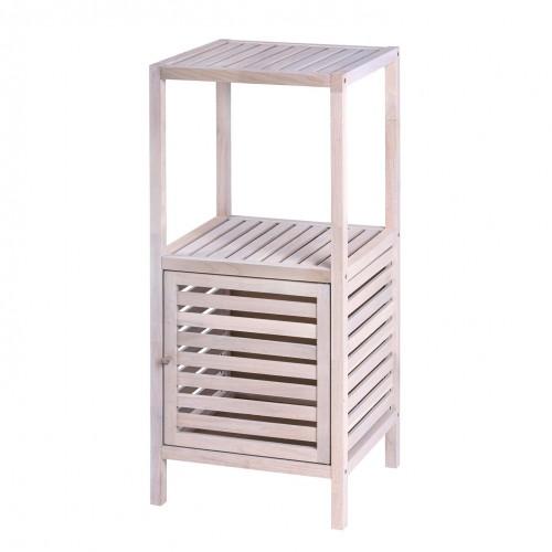 ÉTAGÈRE DE SALLE DE BAINS - NORWAY - AVEC PORTE - BOIS BLANC CÉRUSÉ WENKO