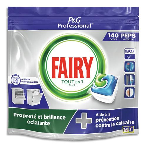 Fairy - Boîte de 140 dosettes tout en un pour lave-vaisselle - Sachet hydrosoluble - Protection inox et verrerie_0