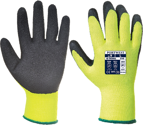Gants de protection thermique - enduit latex noir A140 - Taille XXL - Usage en conditions froides_0