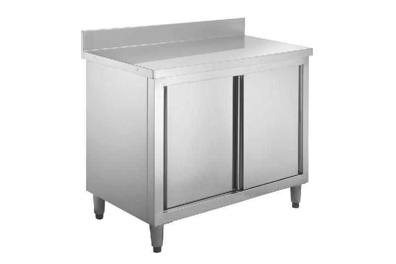 GastroHero Armoire de travail en inox Basic 120x60 avec dosseret 100 mm - argenté inox ASSB126A_0