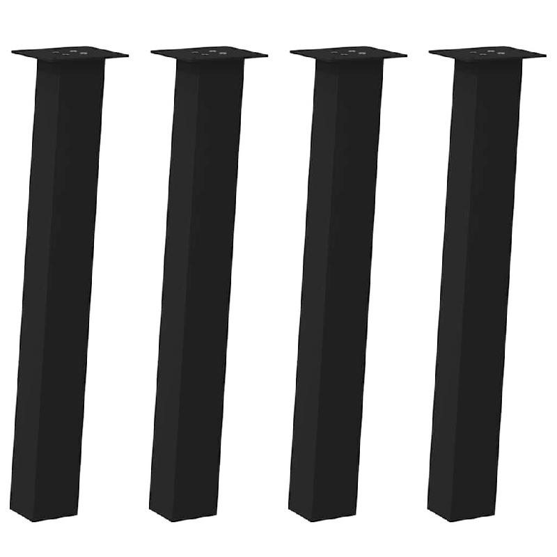 Helloshop26 - Lot de 4 pieds de table console 72 x 72 x 72 cm design moderne pratique avec patins en acier noir 02_0056801 - noir acier 3000239714409_0