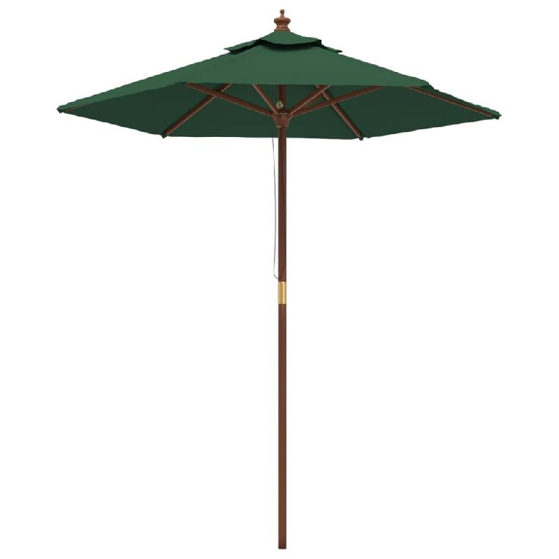 Helloshop26 - Parasol de jardin avec mât en bois 196 x 231 cm vert 02_0008367 - vert Bambou 3000447147761_0