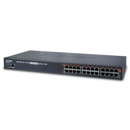 INJECTEUR 12 P GIGABIT POE 802.3AF 200W - PLANET
