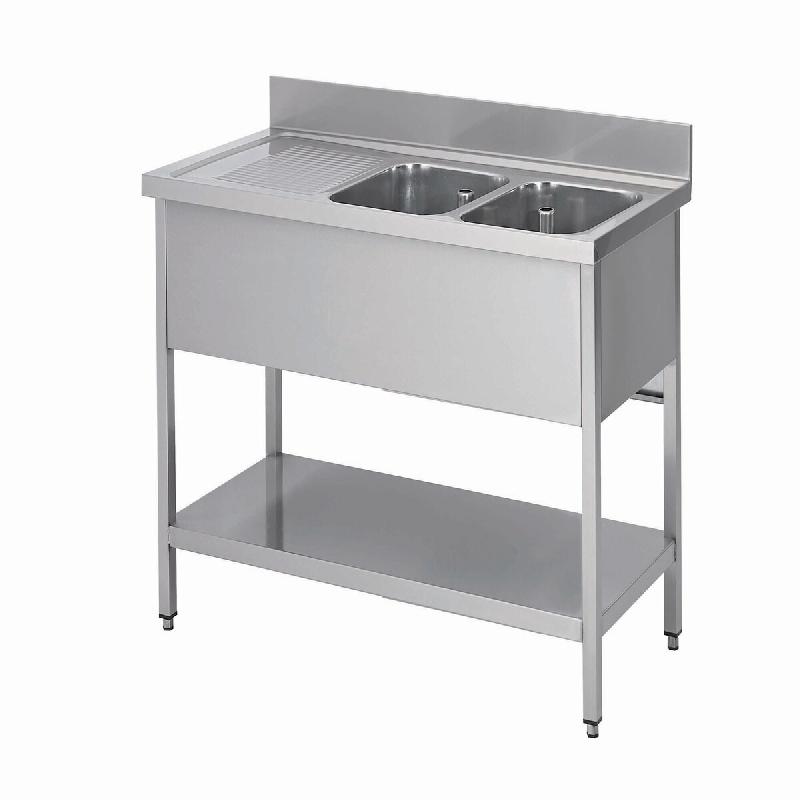 ITALCONCEPT L2G Plonge Inox 304 Demontable, 2 Bacs 850mm x 1800mm x 600 mm - 3616350023353_0