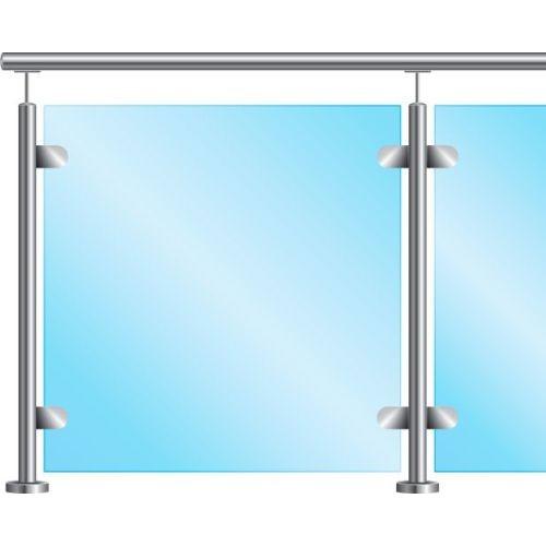 KIT GARDE CORPS-FIX À LA FRANÇAISE - POTEAU DR/GA - POUR VERRE - INOX 304 DESIGN PRODUCTION