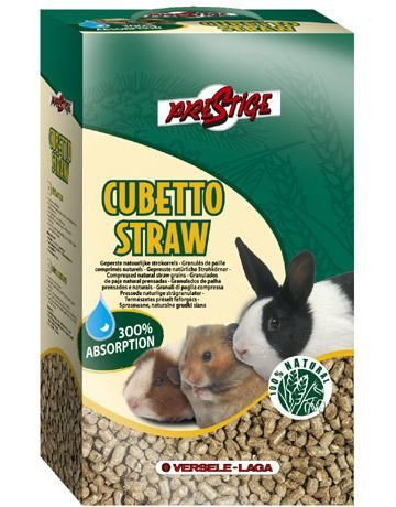 LITIÈRE CUBETTO STRAW EN GRANULÉS DE PAILLE COMPRIMÉS NATURELS SACHET 5 KG