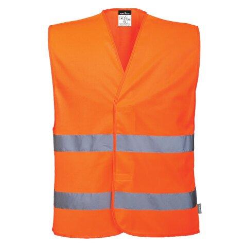 LOT DE 12 - PORTWEST ES474 ES1 ESSENTIAL GILET À DEUX BANDES HAUTE VISIBILITÉ ORANGE - TAILLE 5XL